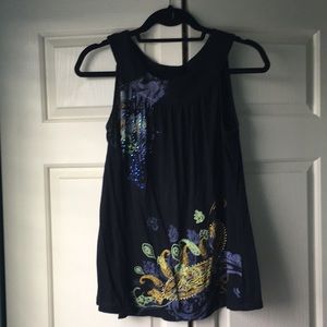Sequin paisley tank top